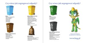Ulotka informacyjna KZG dotycząca prawidłowej segregacji odpadów